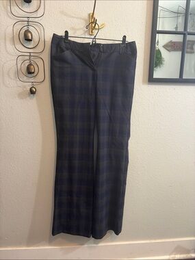 Express Women's Navy Plaid Trousers